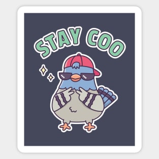 Cool Pigeon, Stay Coo Pun Funny Sticker